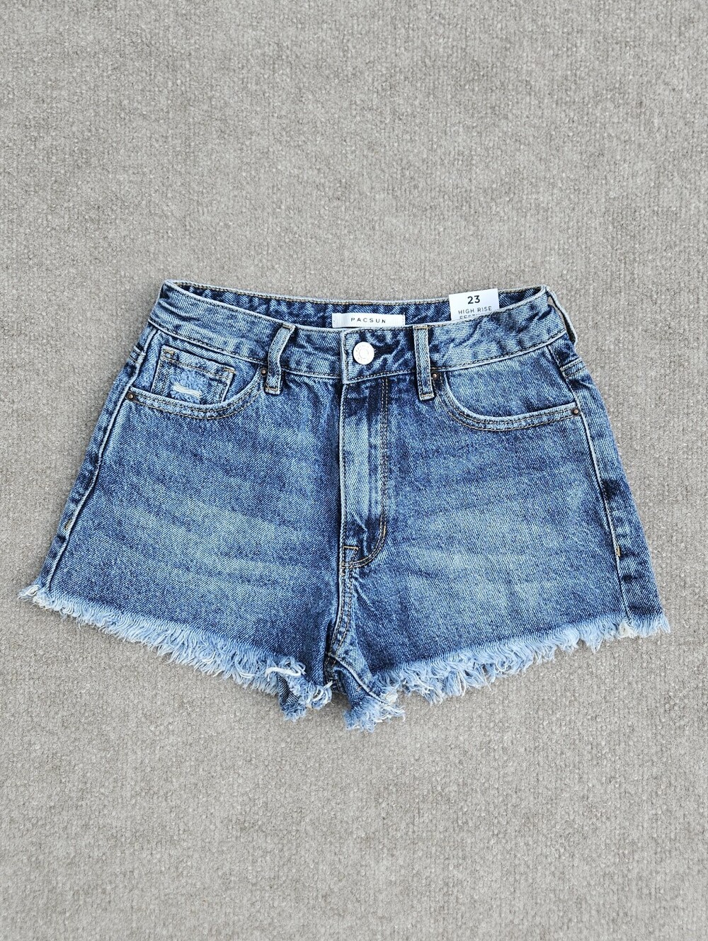 NWT Pacsun Ivy High Rise Festival Frayed Cut Off Jean Shorts Medium Blue Size 23